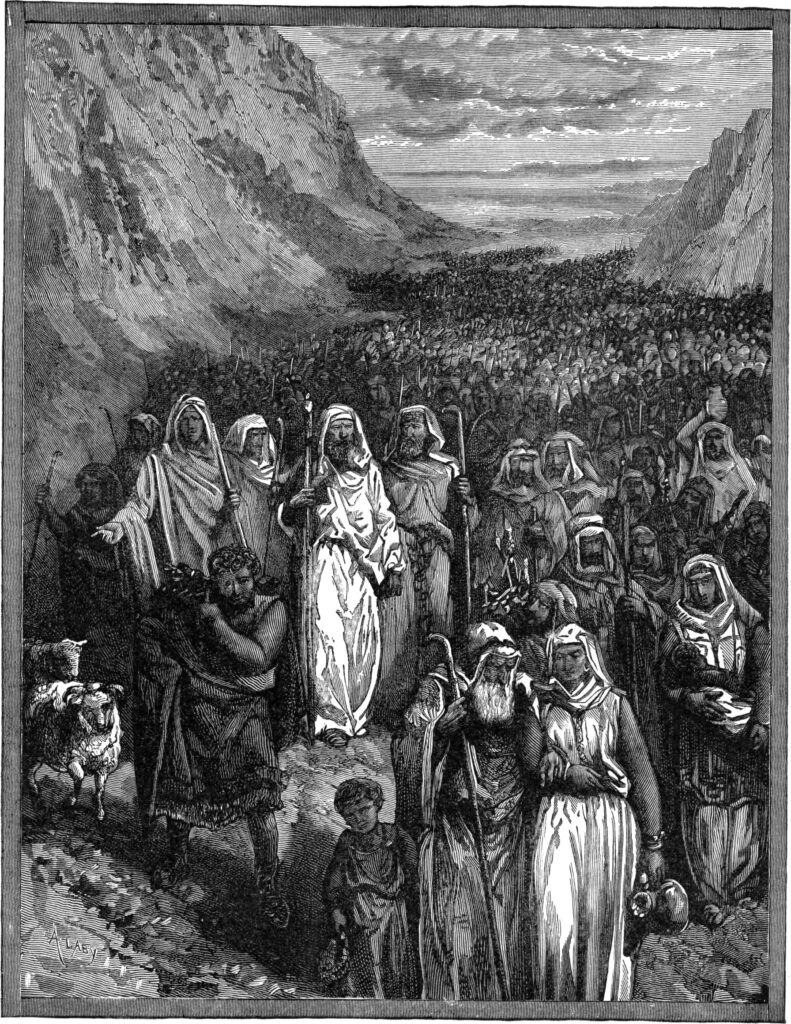 Woestijnreis van het volk Israël, van Egypte naar Kanaän. Door God geleid.